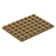 LEGO lapos elem 6x8, sötét sárgásbarna (3036)